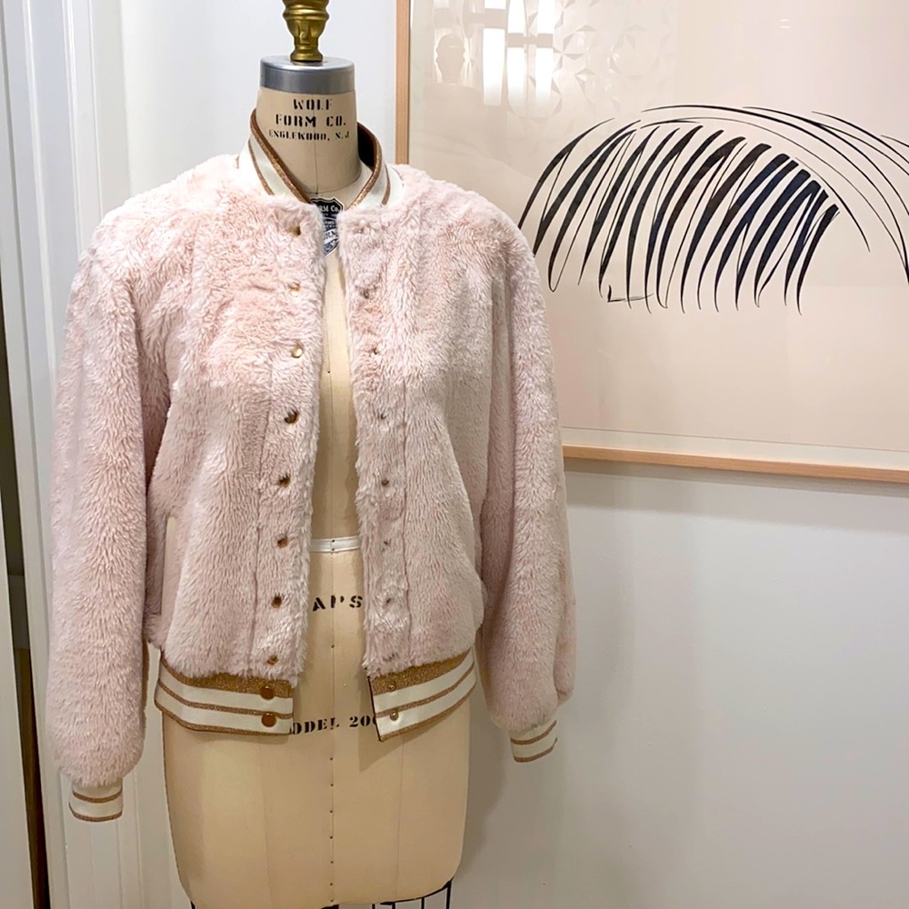 Beach Riot Teddy Bomber with Rose Gold details